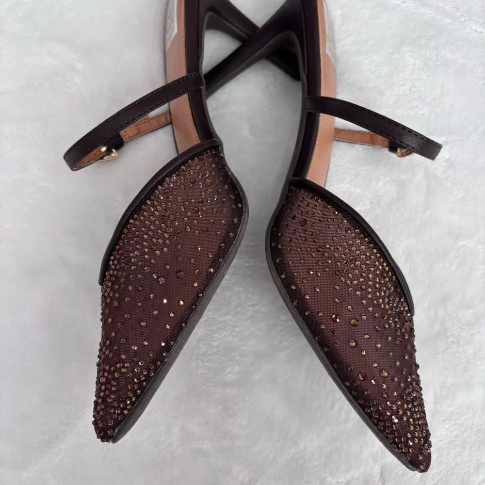 DV by DOLCE VITA Elley Rhinestone Stiletto Heel Mule--NEW--9.5